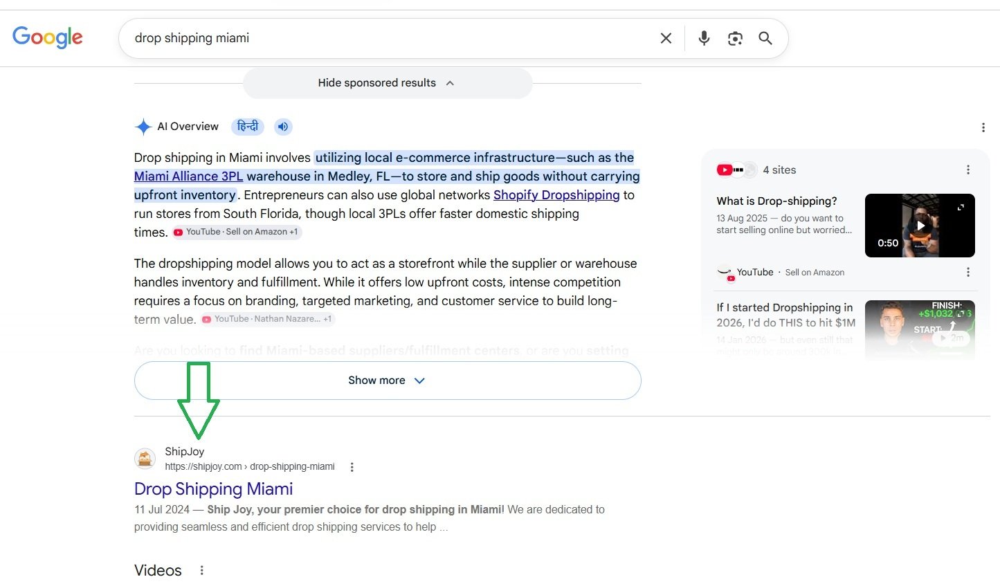 Google SEO Ranking Results